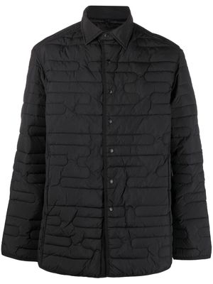 Y-3 quilted collared coat - Black