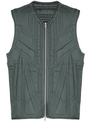 Y-3 quilted zip-up gilet - Green