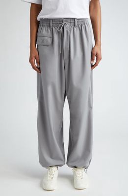 Y-3 Recycled Polyester & Wool Blend Joggers in Grey