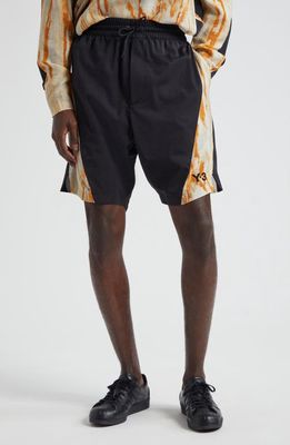 Y-3 Rust Dye Drawstring Shorts in Black/Multi Color Camo at Nordstrom, Size Small