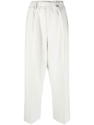 Y-3 side-stripe cotton trousers - Grey