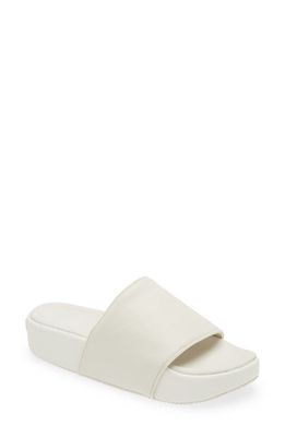 Y-3 Slide Sandal in Off White/white/white