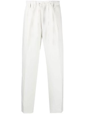 Y-3 straight-leg side-stripe trousers - Neutrals