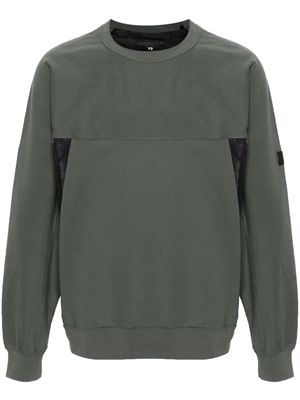 Y-3 Stretch Terry Crew logo-patch sweatshirt - Green