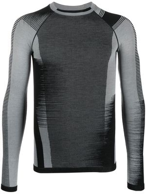 Y-3 stripe-print long-sleeved T-Shirt - Grey