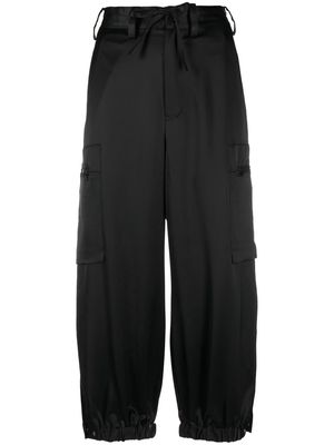 Y-3 tied-waist multiple-pocket trousers - Black