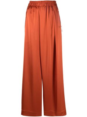 Y-3 wide leg tech-silk trousers - Orange