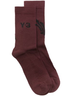 Y-3 x Adidas logo intarsia-knit socks - Red