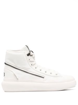 Y-3 zip-detail hi-top sneakers - White