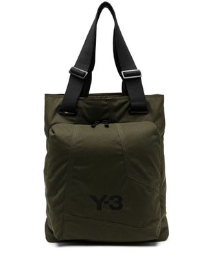 Y-3 zip-pocket tote bag - Green