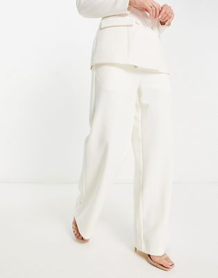Y.A.S Bridal tailored straight leg pants in white - part of a set