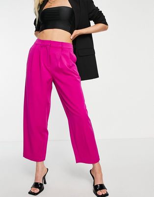 Y.A.S cropped tailored pants in fuchshia - part of a set-Pink
