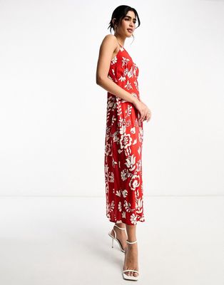 Y.A.S maxi cami dress in red print