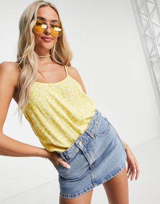 Y.A.S Sanna strappy printed Tank top in yellow