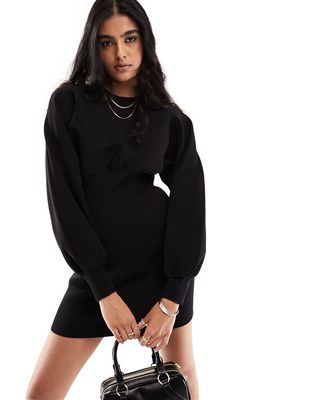 Y.A.S structured ribbed knit sweater dress in black