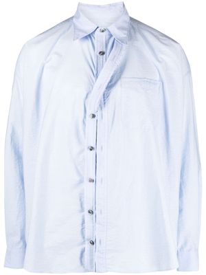 Y/Project asymmetric cotton-blend shirt - Blue