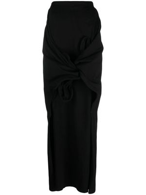 Y/Project asymmetric knotted maxi skirt - Black