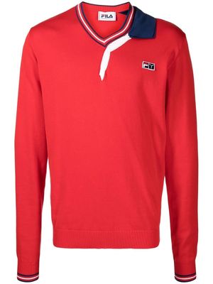 Y/Project asymmetric long-sleeve polo shirt - Red