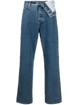 Y/Project asymmetric organic-cotton jeans - Blue