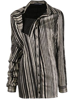Y/Project asymmetric striped shirt - Black