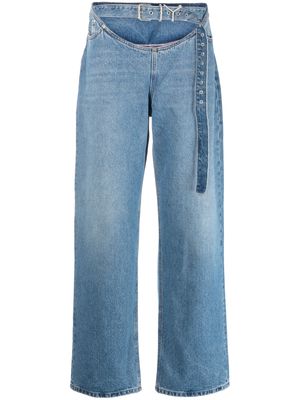 Y/Project belted-waist denim jeans - Blue