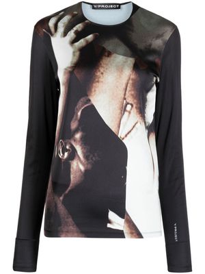 Y/Project Body Collage-print long-sleeve T-shirt - Black