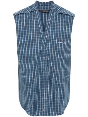 Y/Project check-pattern sleeveless shirt - Blue