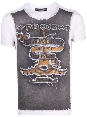 Y/Project contrasting-detail short-sleeve T-shirt - White