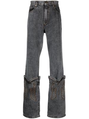 Y/Project Cowboy Cuff straight jeans - Black
