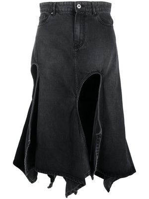 Y/Project cut-out design denim skirt - Black