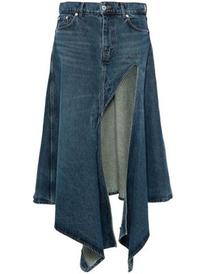 Y/Project cut-out midi denim skirt - Blue