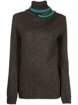 Y/Project double-neck knitted jumper - Brown