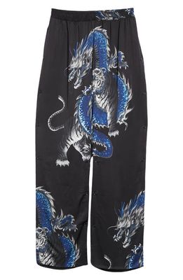 Y/Project Dragon Print Track Pants in Black/Blue