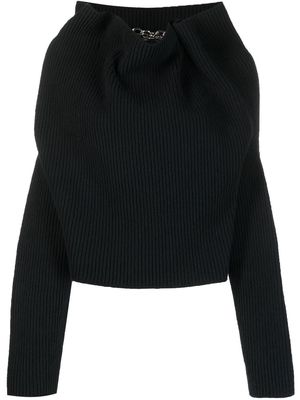 Y/Project draped chain ribbed jumper - Black