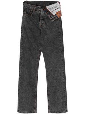 Y/Project Evergreen asymmetric-waist straight-leg jeans - Grey