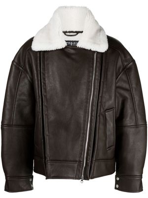 Y/Project faux-shearling biker jacket - Brown
