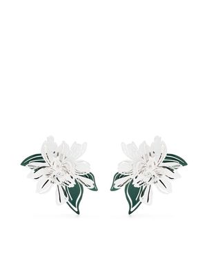 Y/Project floral-stencil earrings - White