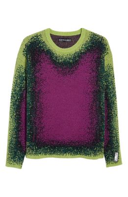 Y/Project Gradient Jacquard Crewneck Wool Blend Sweater in Green /Purple