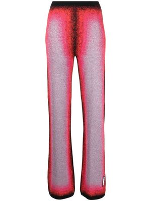 Y/Project gradient-knit straight-leg trousers - Pink