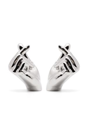 Y/Project hand-motif stud earrings - Silver