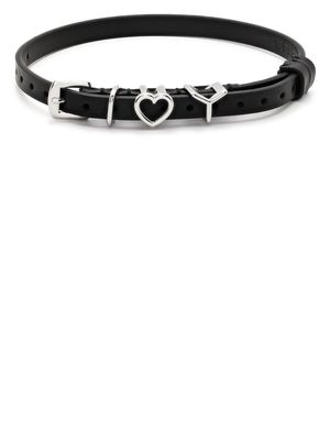 Y/Project heart-charm leather choker - Black