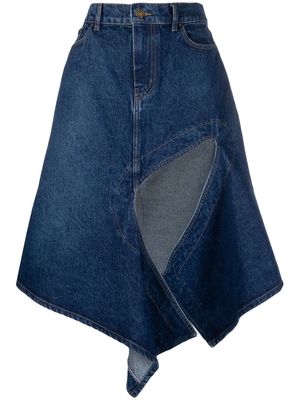 Y/Project high-waist asymmetric midi skirt - Blue