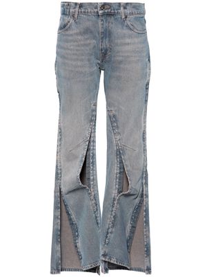 Y/Project Hook and Eye low-rise flared jeans - Blue