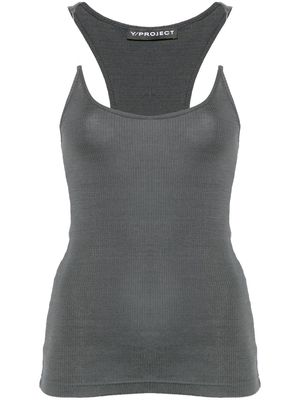 Y/Project Invisible Strap ribbed tank top - Grey
