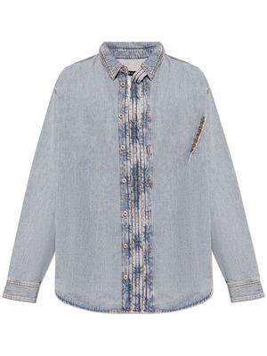 Y/Project logo-embroidered denim shirt - Blue