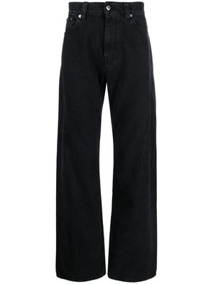 Y/Project logo-embroidered straight leg jeans - Black