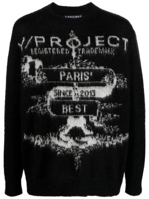 Y/Project logo intarsia-knit jumper - Black