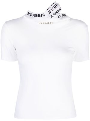 Y/Project logo-jacquard triple-collar T-shirt - White
