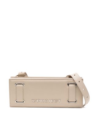 Y/Project logo-plaque accordion bag - Neutrals