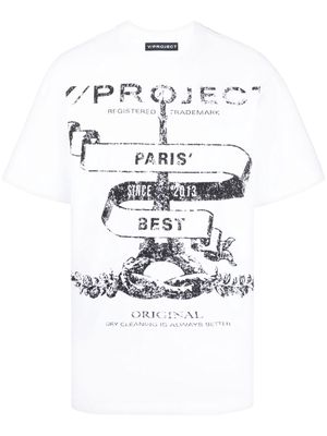 Y/Project logo-print detail T-shirt - White